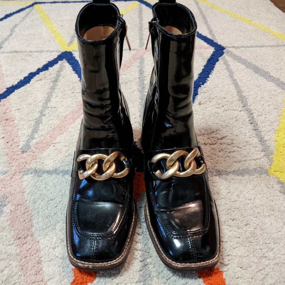 Steve Madden Loreen Black Patent Ankle Boot With … - image 5